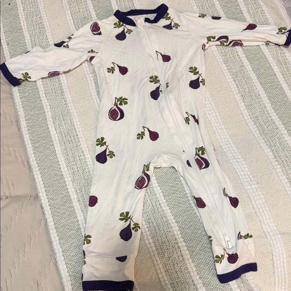 Kids One Piece with Purple and Green Fig Print